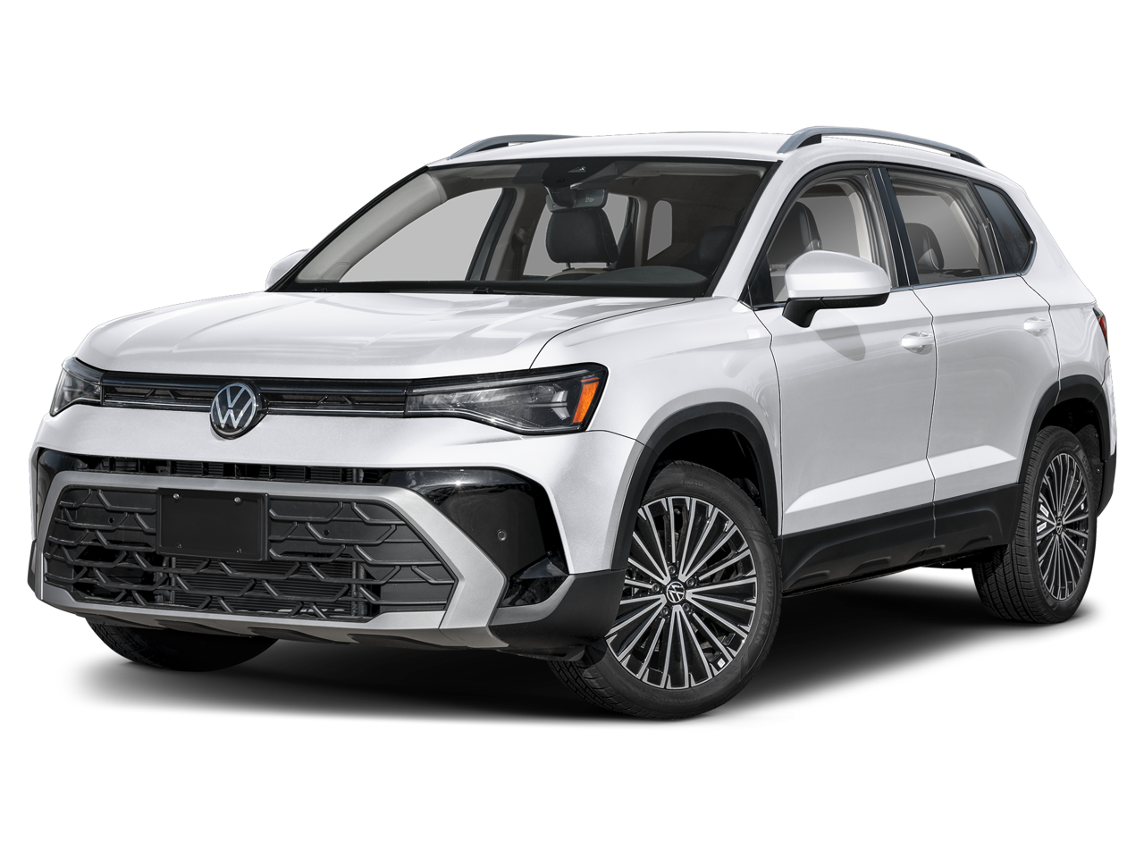 2026 Volkswagen Taos SE FWD in Pure White — front three-quarter view