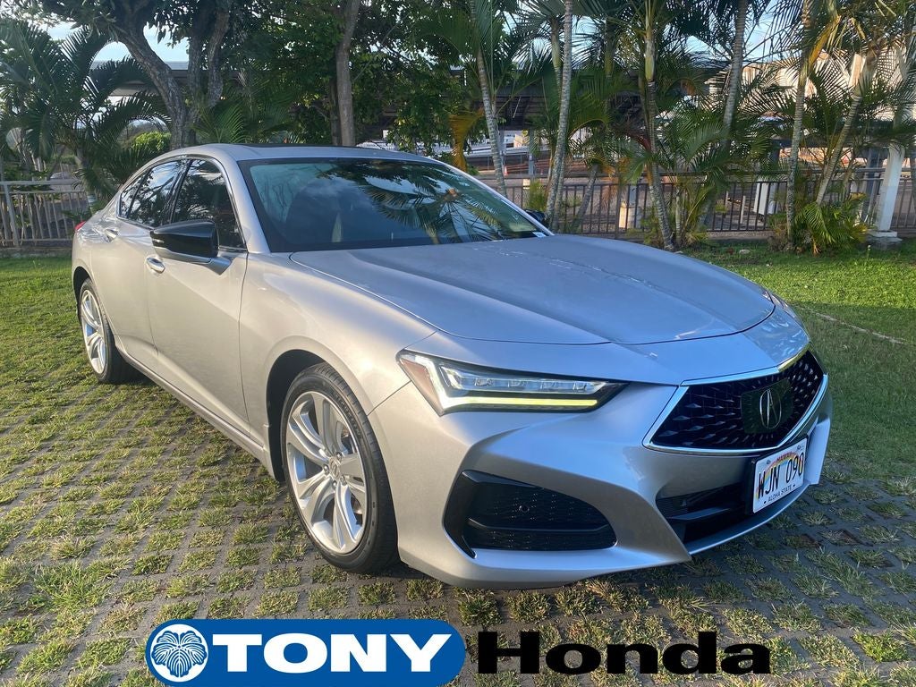 2021 Acura TLX Technology Package SH-AWD in Silver — front three-quarter view