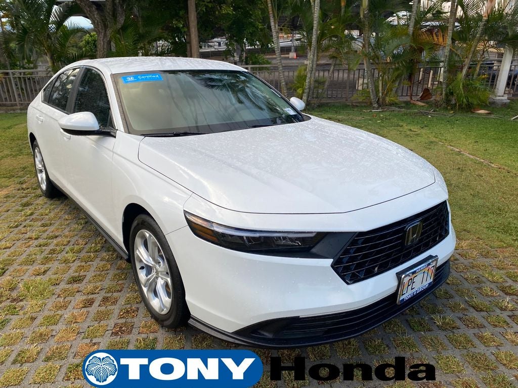 2024 Honda Accord LX in Platinum White Pearl — front three-quarter view