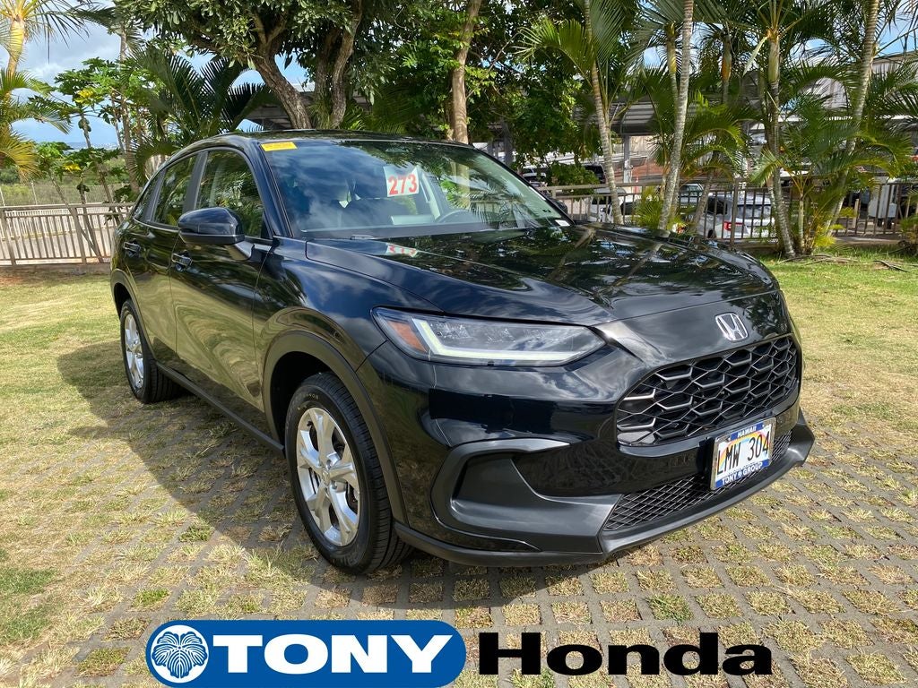 2023 Honda HR-V LX in Crystal Black Pearl — front three-quarter view