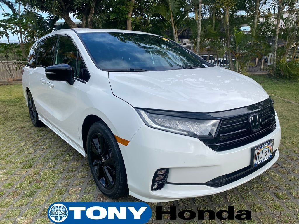 2024 Honda Odyssey Sport in White — front three-quarter view