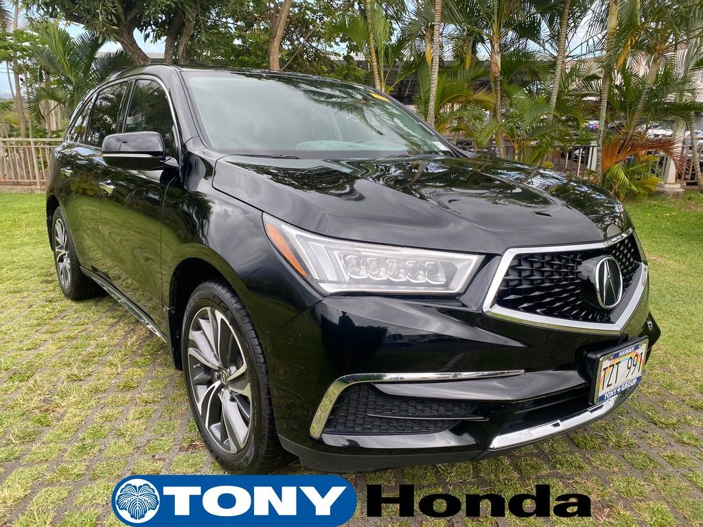 2020 Acura MDX Technology in Black — front three-quarter view