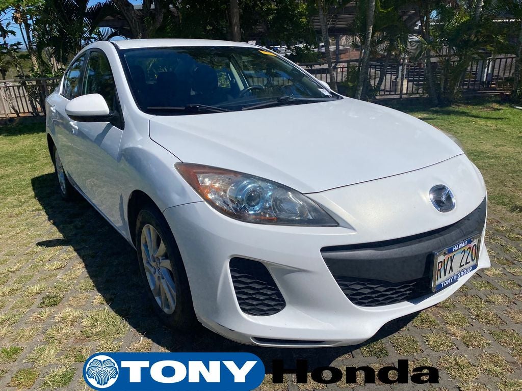 2012 Mazda Mazda3 i Touring in Crystal White Pearl Mica — front three-quarter view