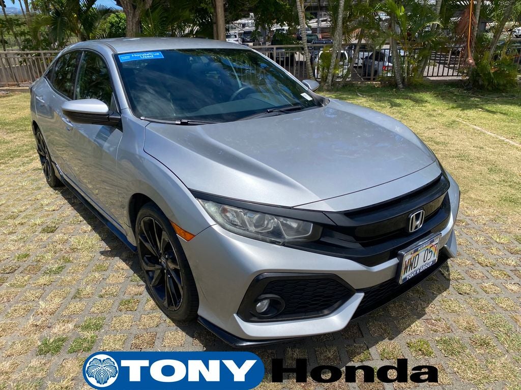 2017 Honda Civic Sport in Lunar Silver Metallic — front three-quarter view
