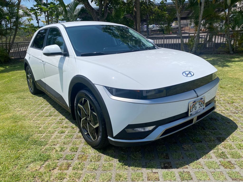 2024 Hyundai IONIQ 5 SEL in Atlas White — front three-quarter view