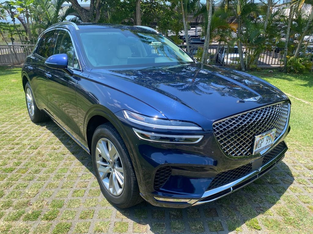 2022 Genesis GV70 2.5T in Adriatic Blue — front three-quarter view