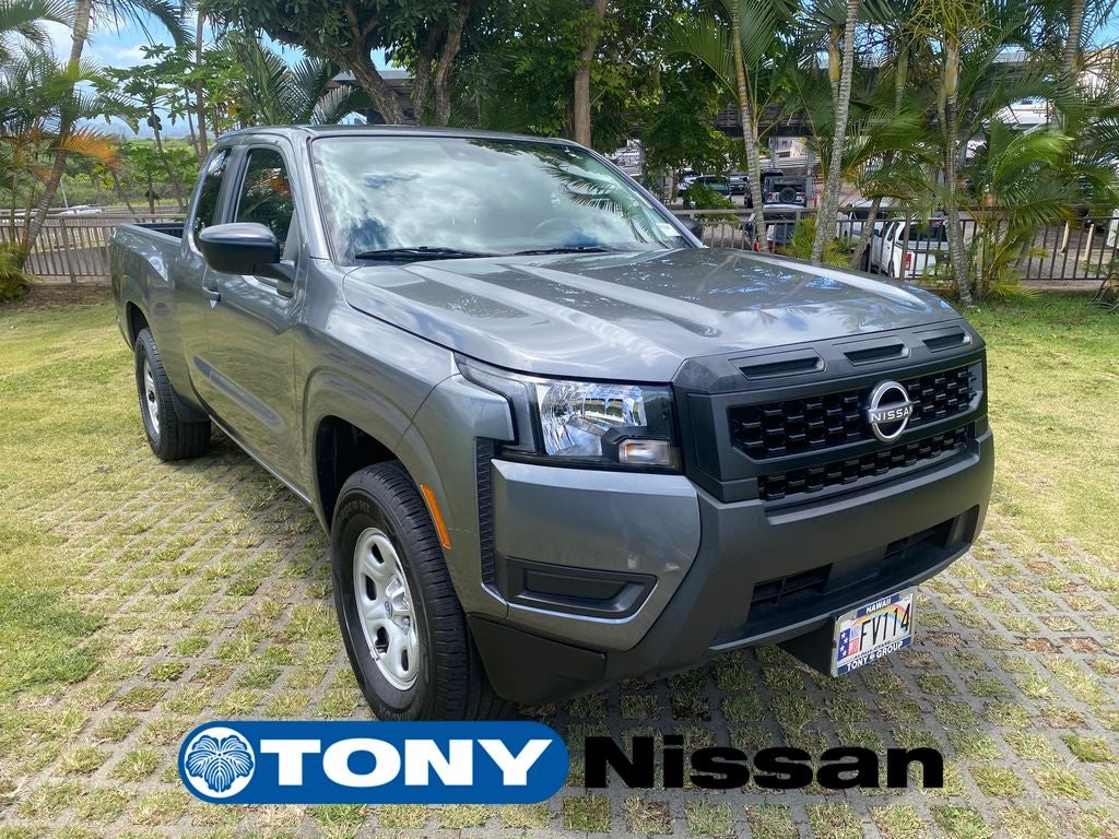 2025 Nissan Frontier S in Gun Metallic — front three-quarter view