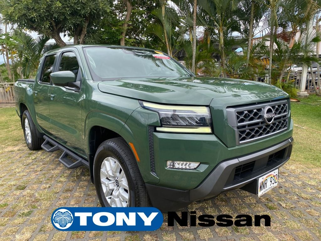 2022 Nissan Frontier SV in Tactical Green Metallic — front three-quarter view
