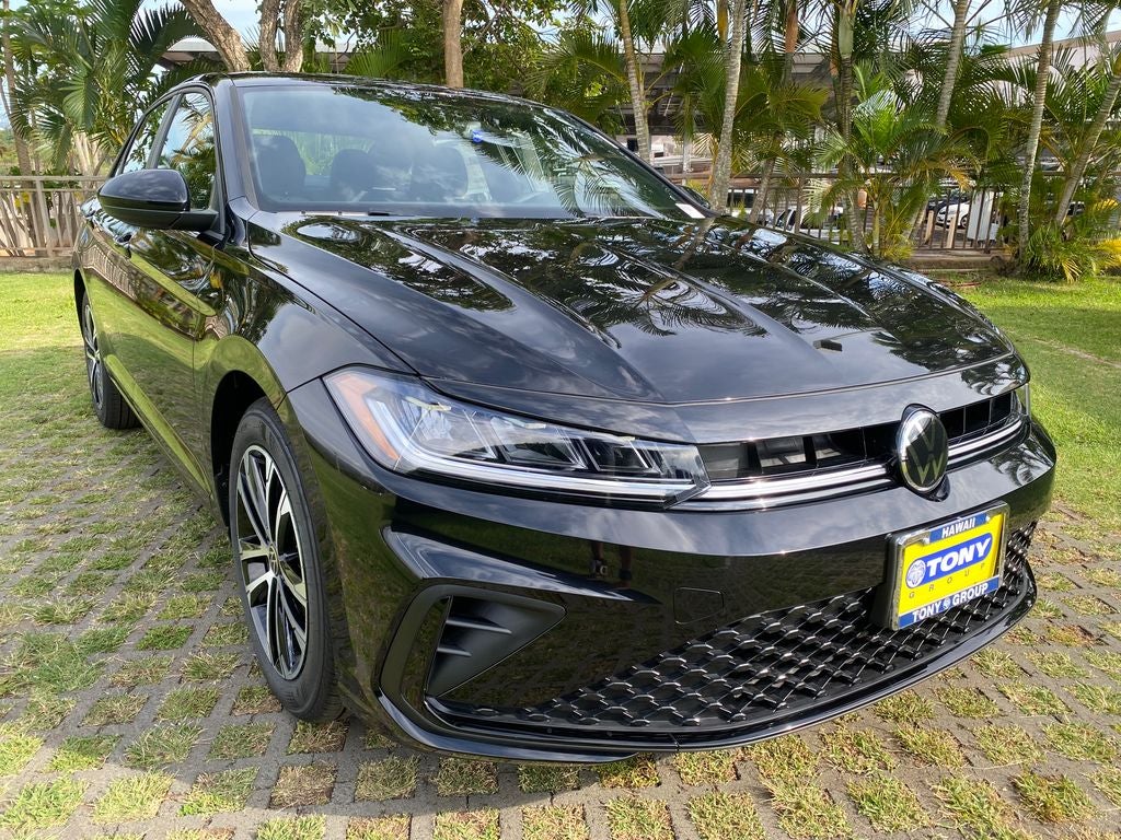 2026 Volkswagen Jetta 1.5T Sport in Deep Black Pearl — front three-quarter view